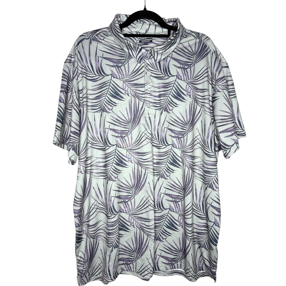 Falls Creek Short Sleeve Performance Leaf Polo Shirt Size XXL Athletic Golf Wear